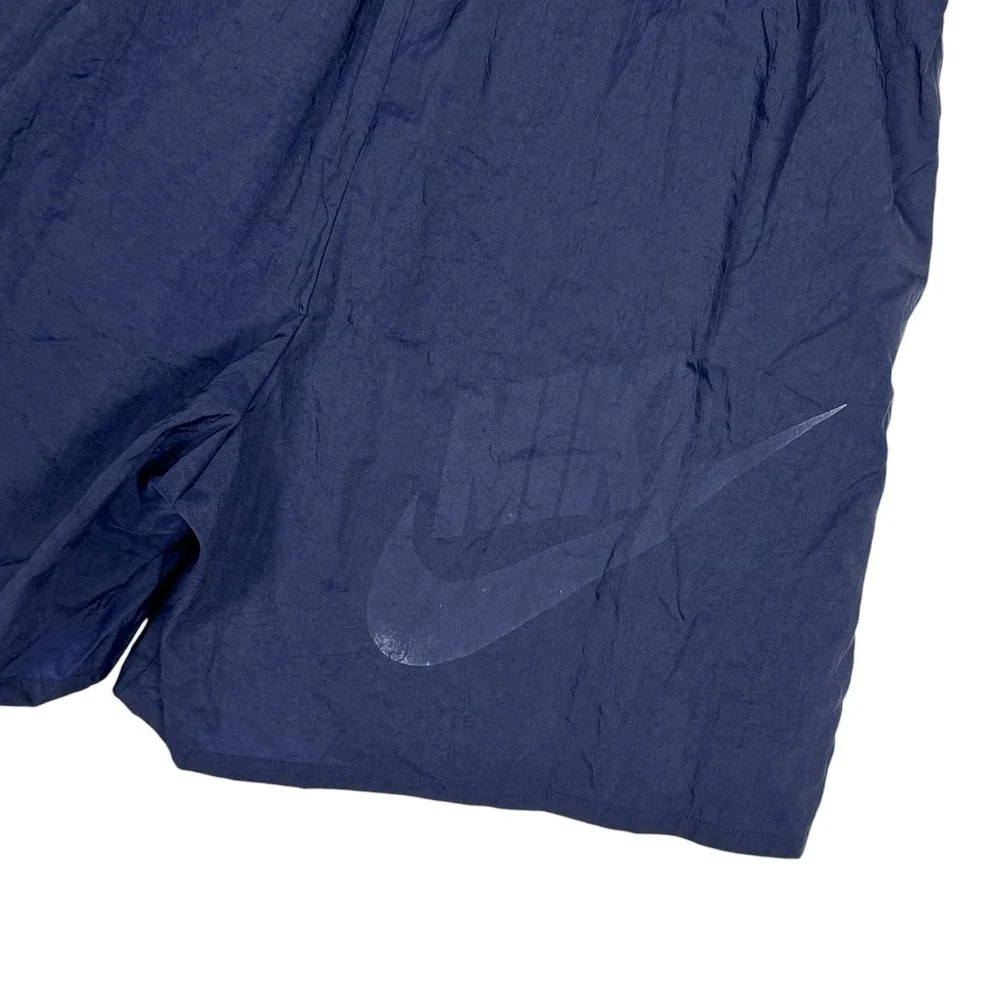 Nylon Mesh Lined Shorts Large Navy Blue‎ Vintage Swoosh Sporty Gorpcore 90s